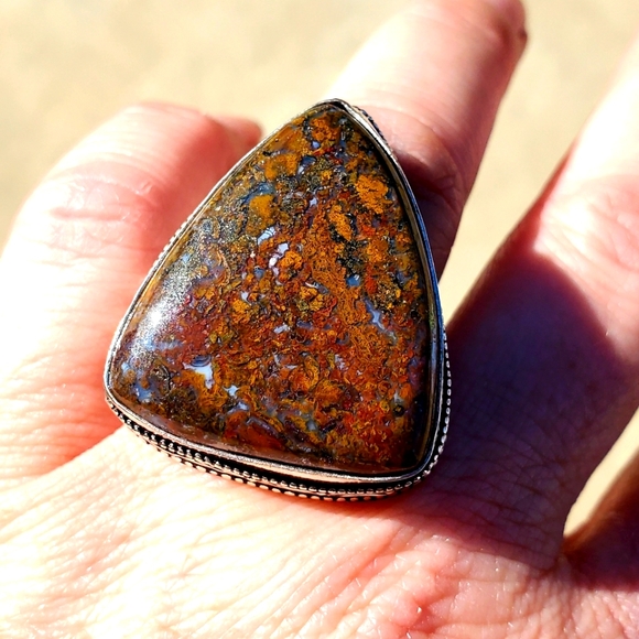 New Moroccan Seam Agate 925 Silver Ring. - Picture 1 of 16